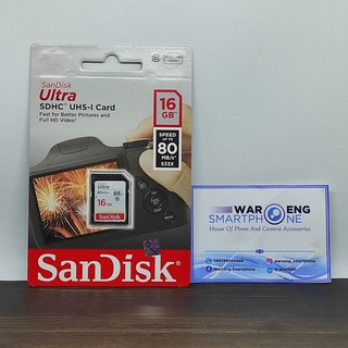 Memory Kamera DSLR Mirrorless Sandisk Class 10 Ultra 16GB Up To 80Mbps Untuk Canon Nikon Sony Fuji
