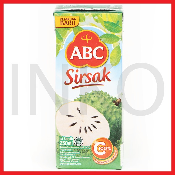 ABC JUS SIRSAK SOURSOP JUICE KOTAK 250ML