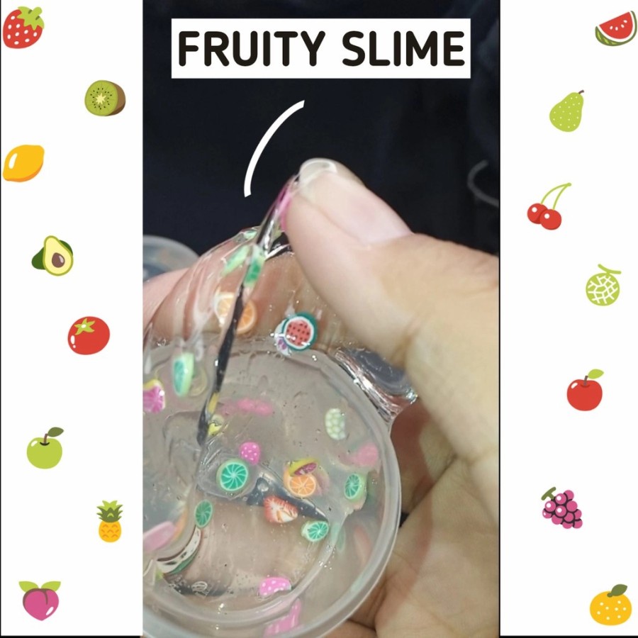 MOMBABY1 Slime Fruity kemasan cup bening ukuran 25 ml / mainan anak slime