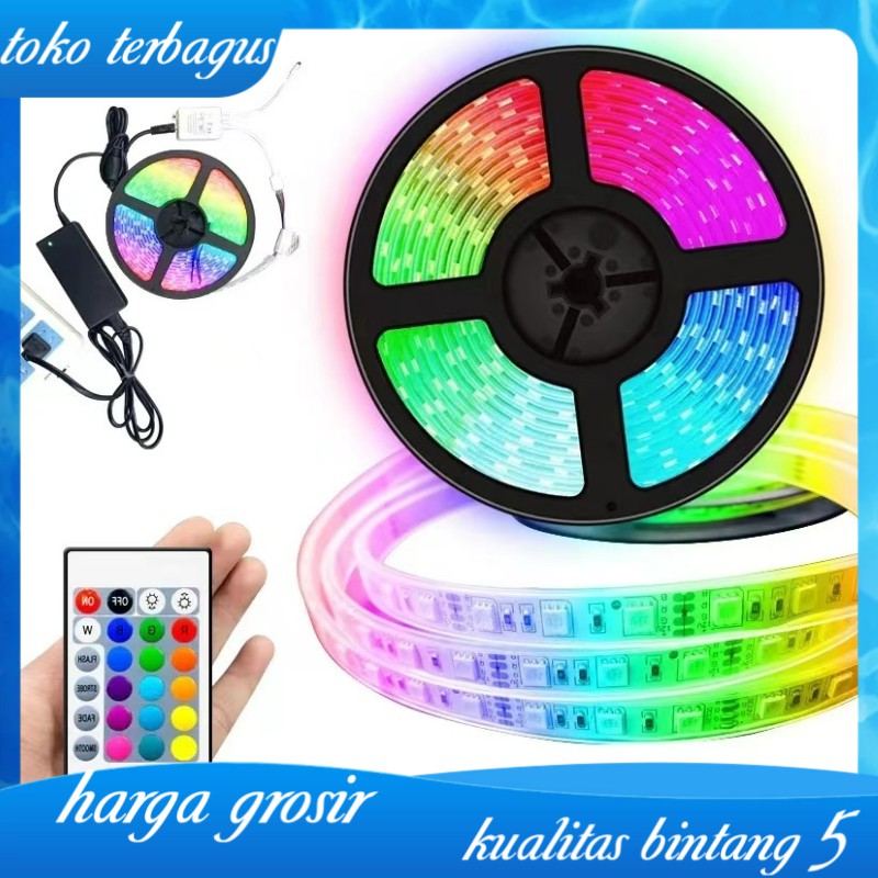 Led strip RGB warna warni 2835 ip44 remote