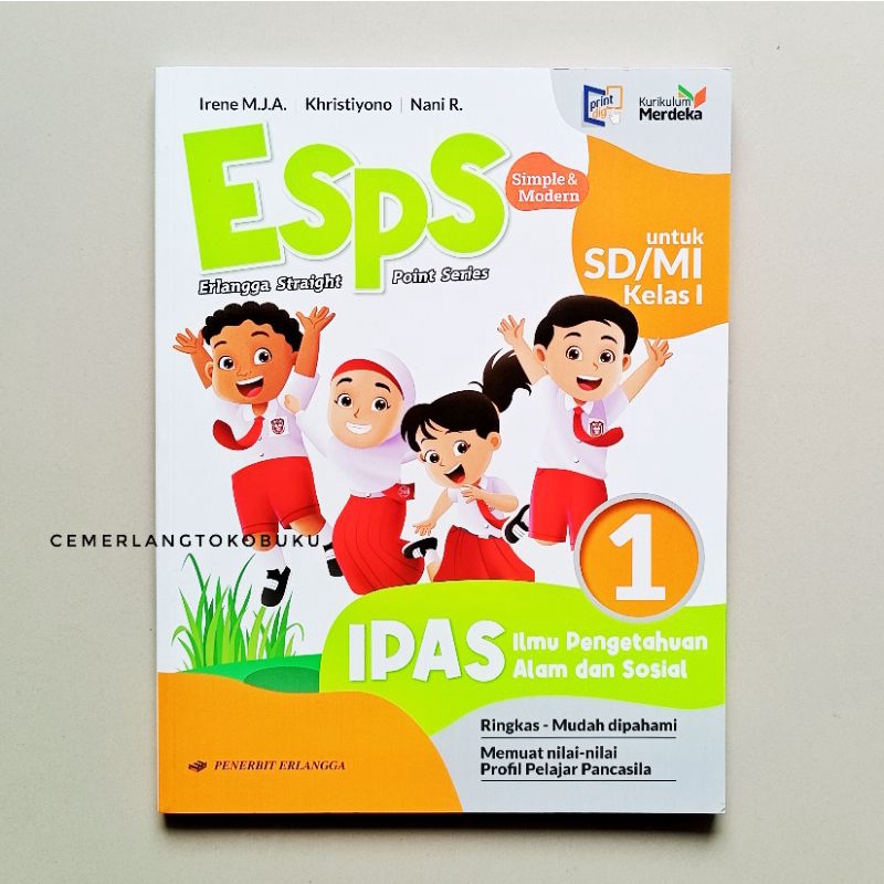 BUKU ESPS IPAS KELAS 1 SD PENERBIT ERLANGGA KURIKULUM MERDEKA