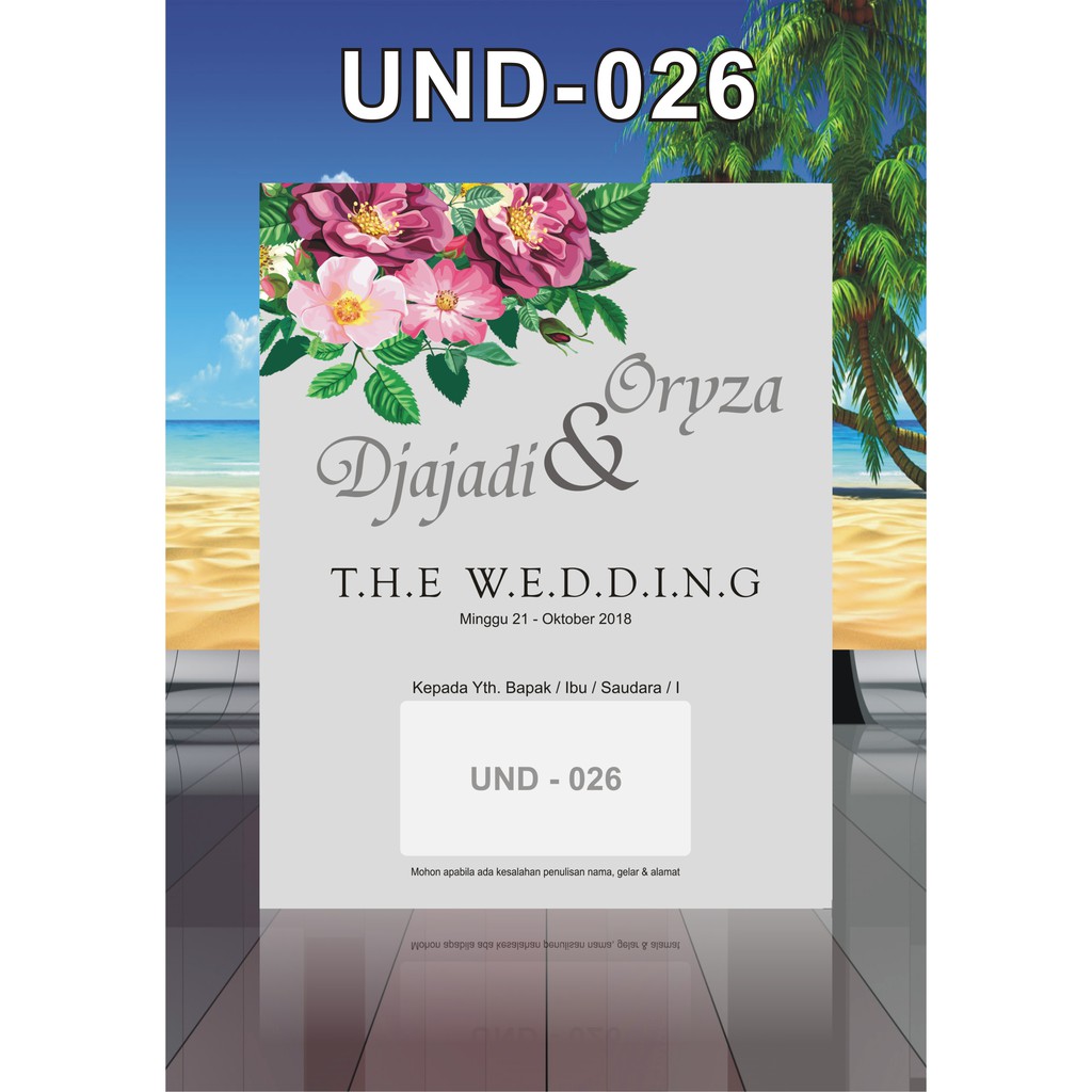 

Undangan Pernikahan Murah UND-026 GRATIS: Plastik, Label Kosong, Kartu Trims, Denah, + 7 Und