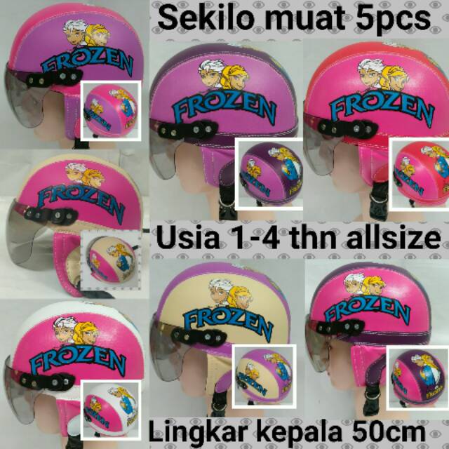 Helm anak retro motif frozen