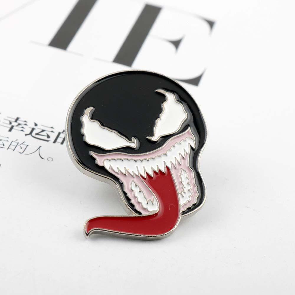 Lanfy Venom Bros Lucu Kreatif Klasik Karakter Aksesoris Perhiasan Kerah Bros Hadiah Untuk Wanita Enamel Pin