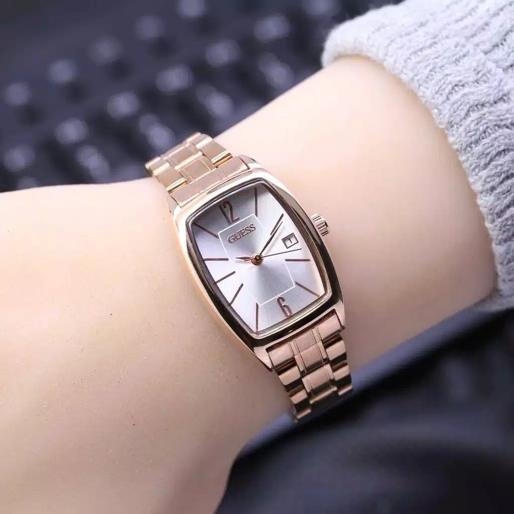 Jam Tangan Wanita Fashion Korea Style Guess Oval Tanggal Aktif GS-70 stainlist