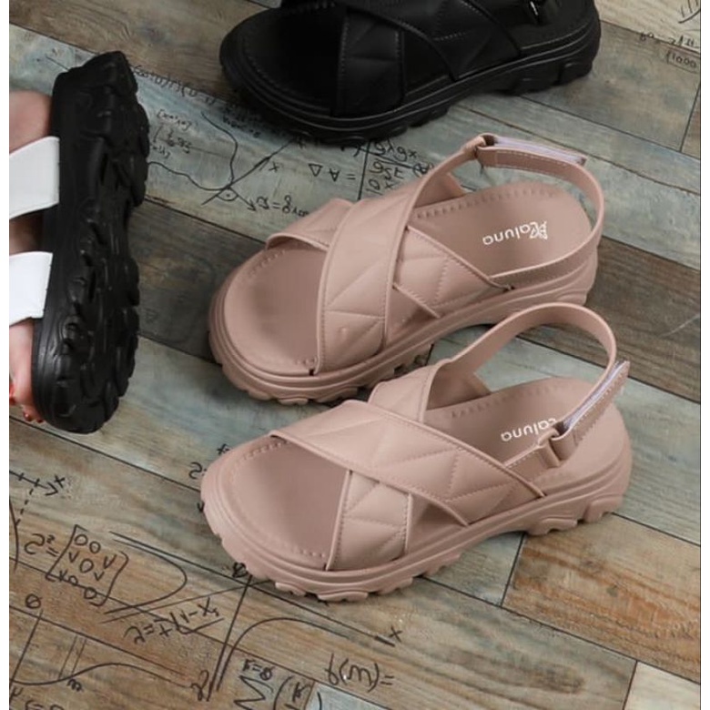 SEPATU SANDAL WANITA IMPORT SANDAL WADGES TALI BELAKANG VELCRO SANDAL SELOP SILANG PEREMPUAN