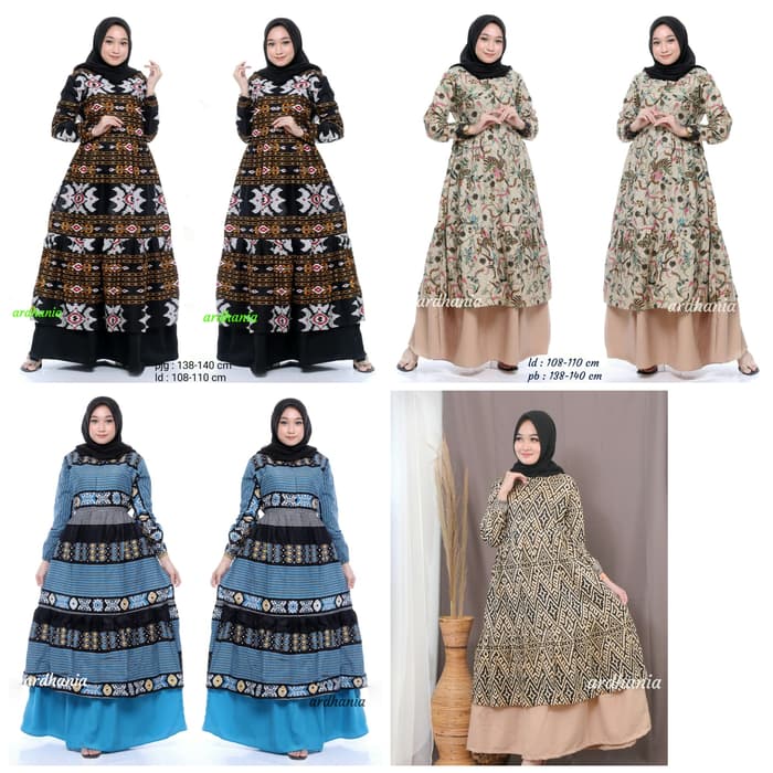 Gamis Batik Busui Rempel Kombinasi Shopee Indonesia