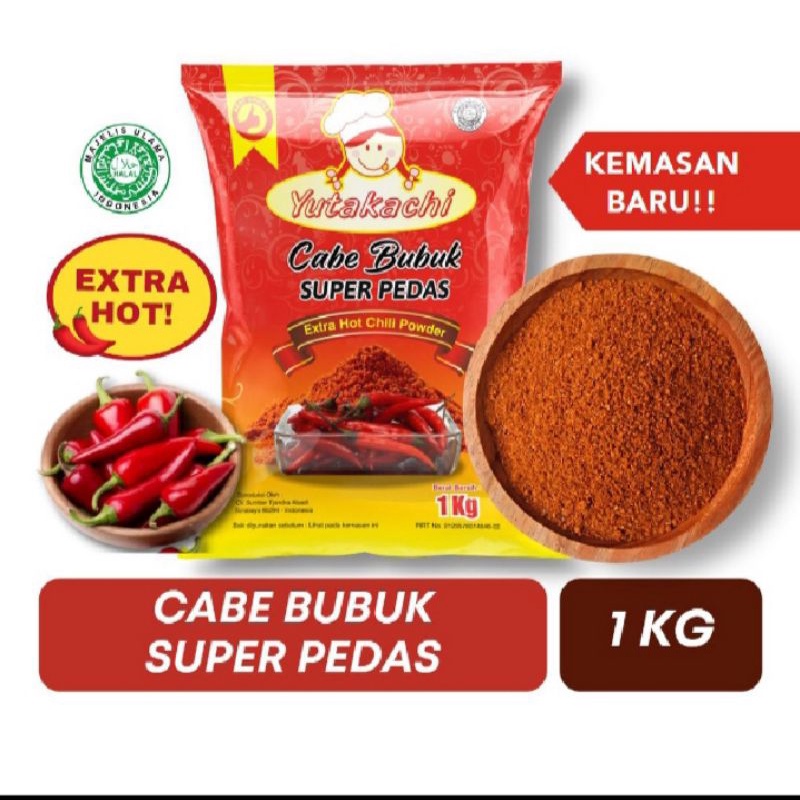 

termurah cabe bubuk super pedas yutakachi 1 kg