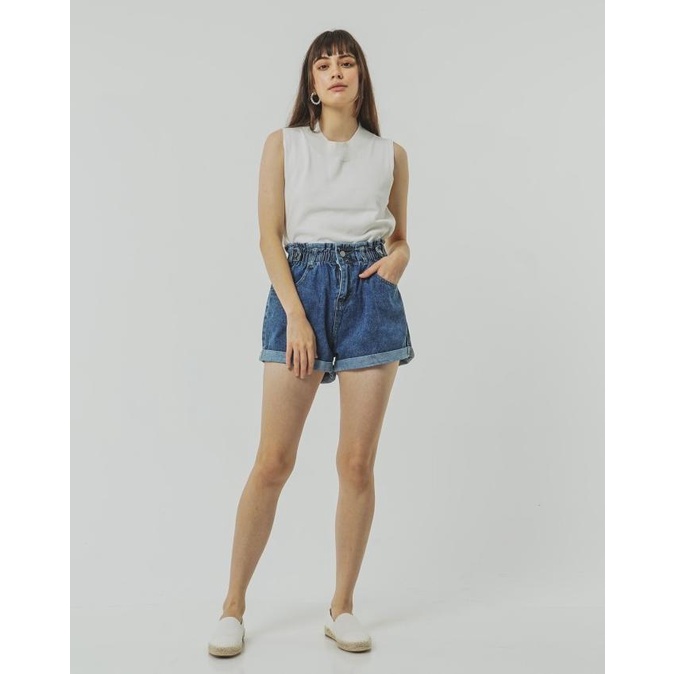 This Is April Celana Pendek Wanita Claire Short Pants Dark Denim Termurah