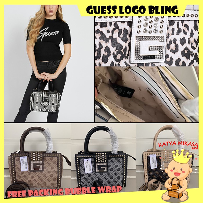 Gs Logo Bling Society Satchel New Guess