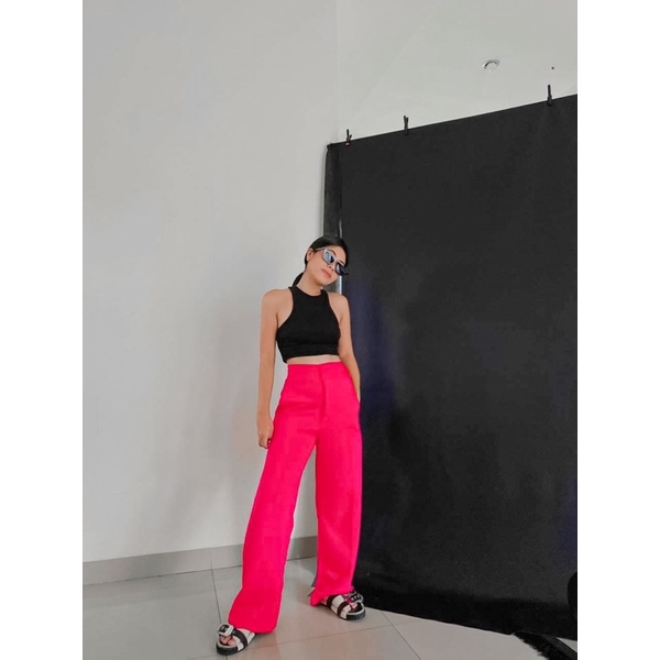 lookatmeofficial • Gigi Pants - Celana Kulot Highwaist Wanita Bahan Scuba Premium