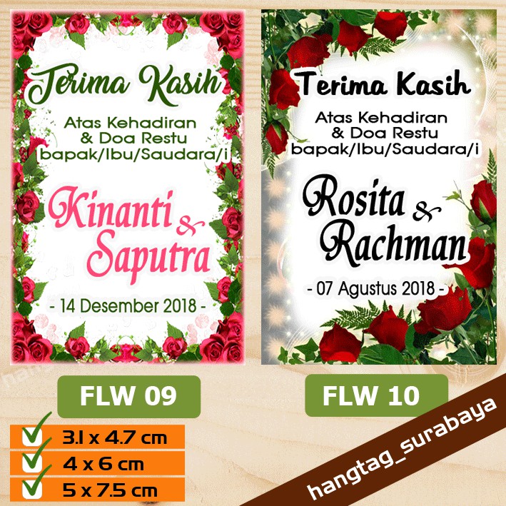 Kartu Ucapan Terimakasih/Tag souvenir/kartu ucapan/ kartu terimakasih/ kupon souvenir