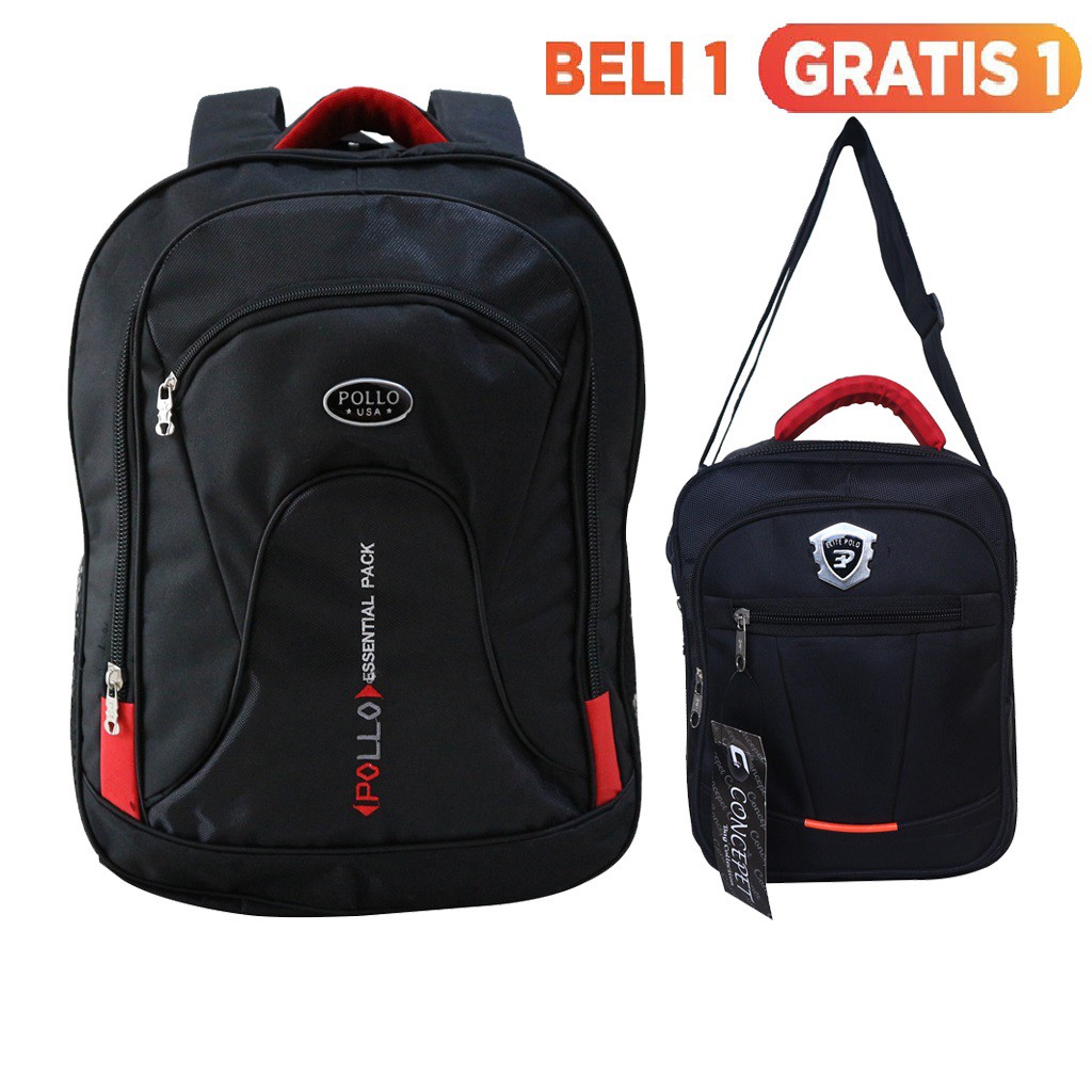 BELI 1 GRATIS 1 TAS  RANSEL  ESSENTIAL TAS  GENDONG COWOK  