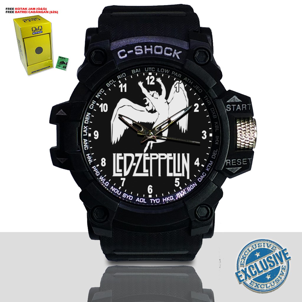 (EXCLUSIVE ) JAM TANGAN LED ZEPPELIN  WATER RESIST FREE BOX DAN BATREI - NO.19