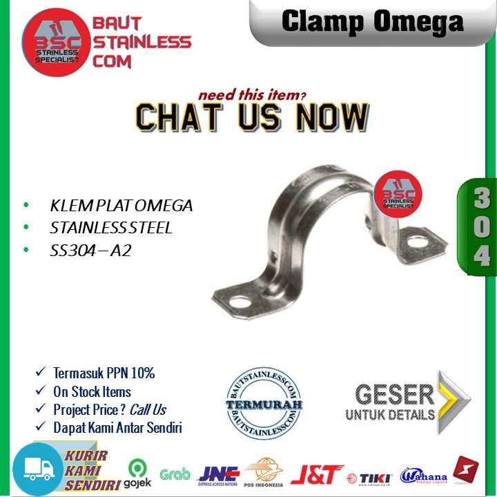 CLAMP OMEGA KLEM PLAT OMEGA STAINLESS SS304