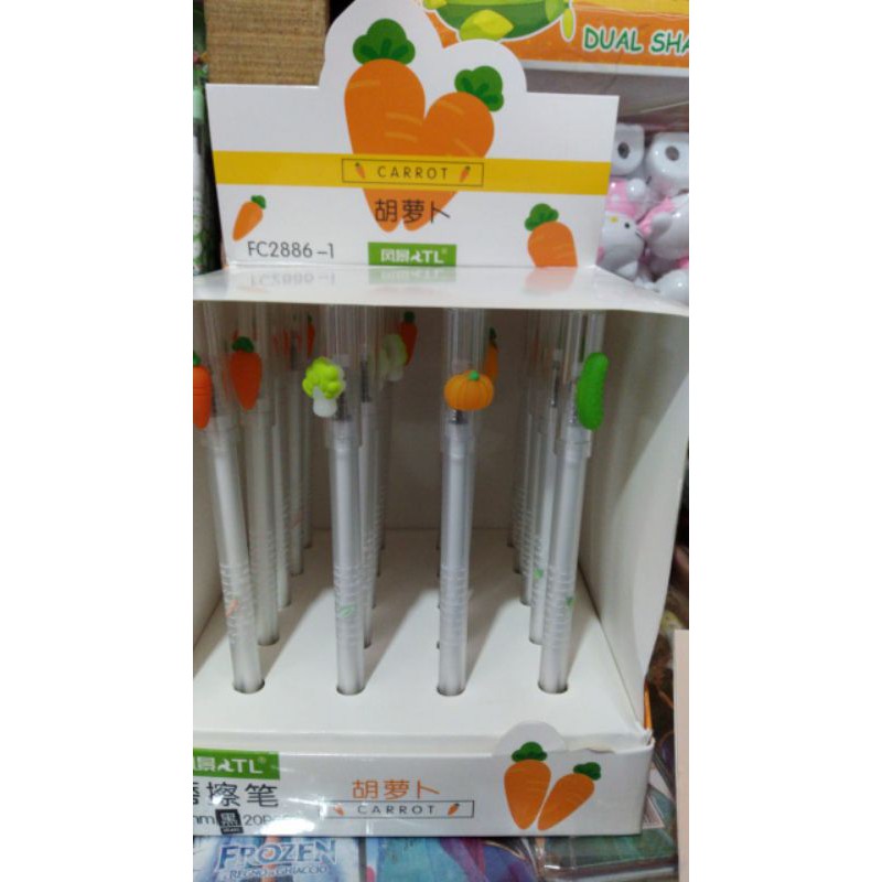 

20pcs Pulpen Bisa Dihapus Motif Buah Buahan / Pulpen Wortel Bisa Dihapus