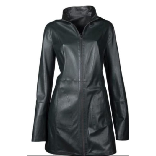 jaket kulit wanita asli domba model panjang - jaket kulit wanita gamis terbaru