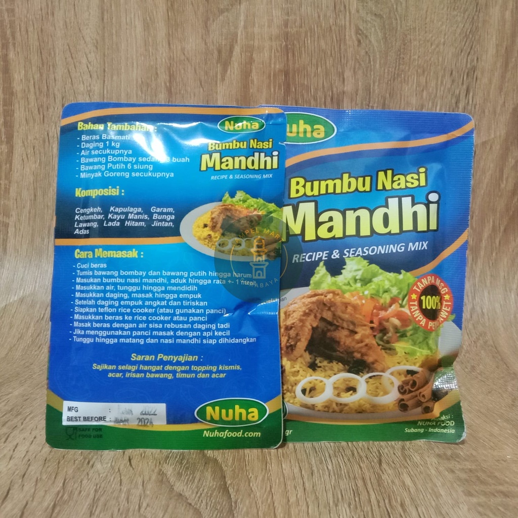 Bumbu Nasi MANDHI Instant Bumbu Nasi Mandhi Sachet ORIGINAL 100% NON MSG &amp; PENGAWET 60gr - NUHA FOOD