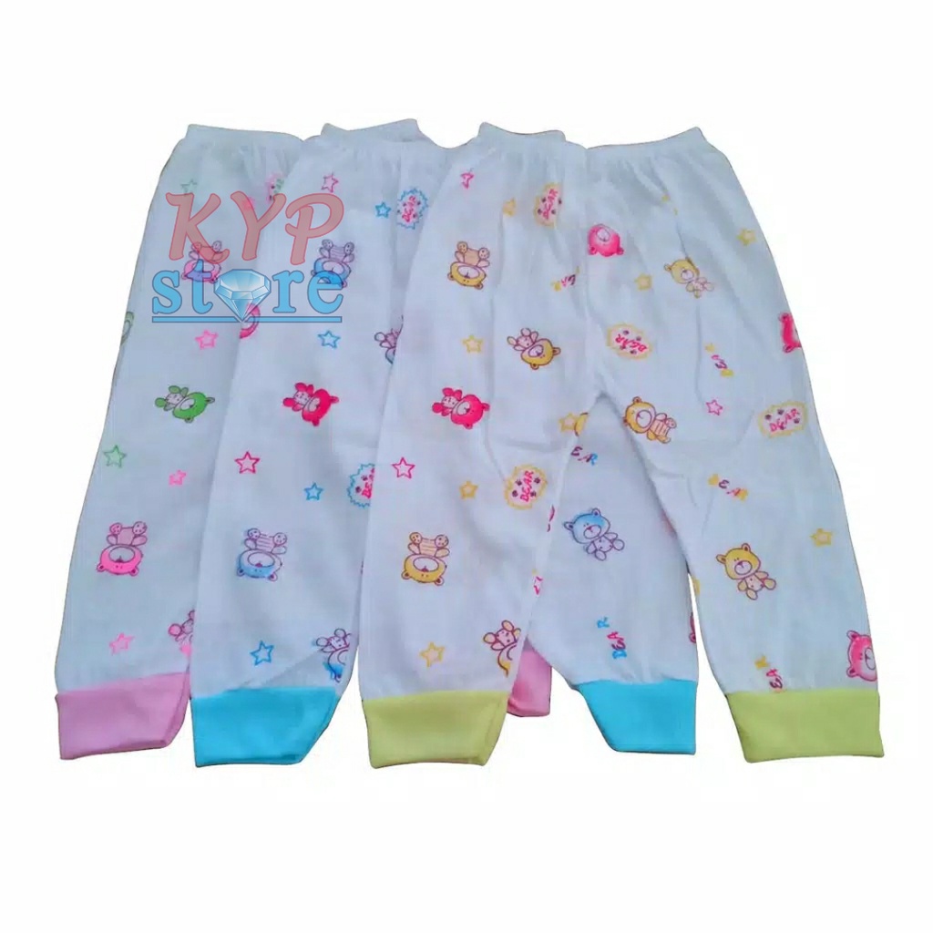 1 LUSIN / 6 pcs CELANA PANJANG BAYI BUKA / TUTUP 0 - 3 BULAN