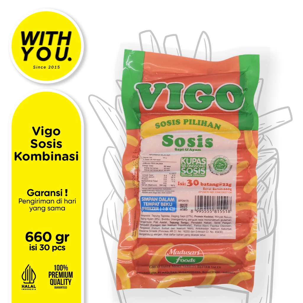 

Vigo Sosis Kombinasi Sapi Ayam Isi 30 660gr