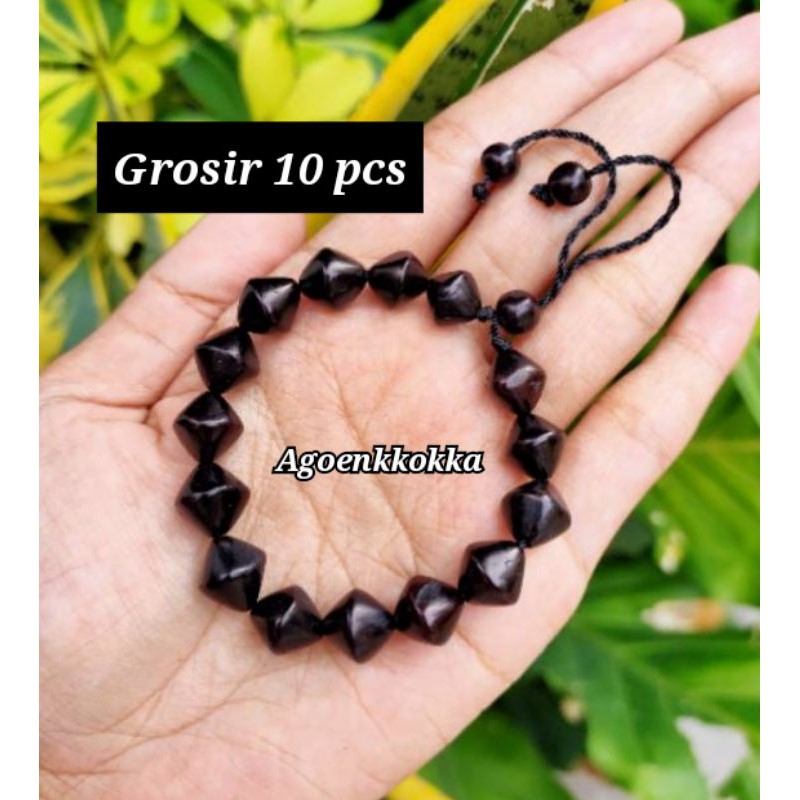 Grosir 10 pcs Gelang kokka kaukah wajik besar hitam