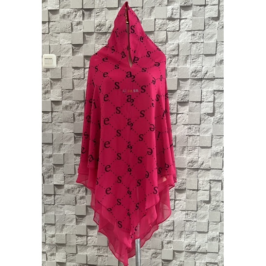 PL khimar printing SiSeSa warna pink fuchia