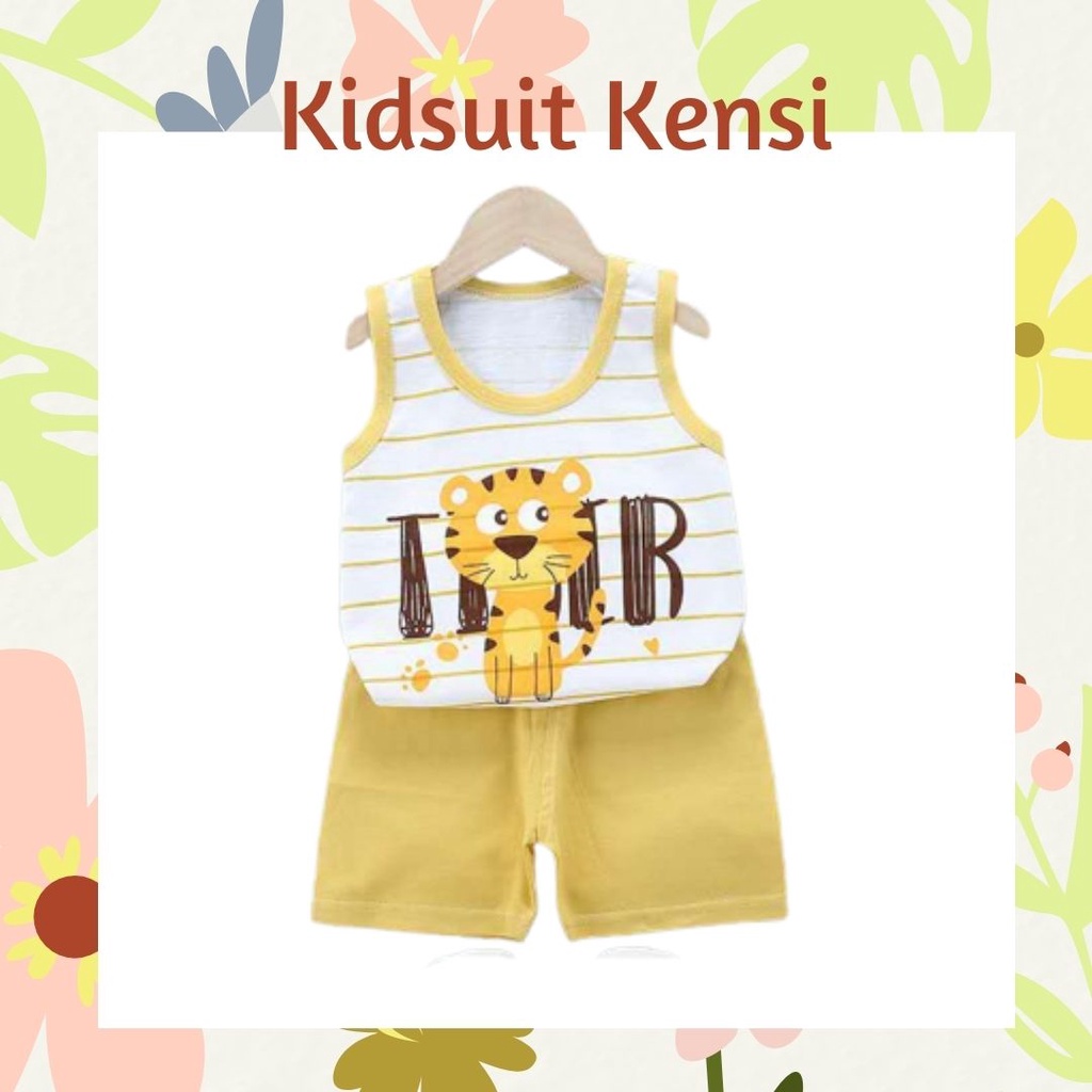 Plazababyku KIDS SUIT KENSI Setelan Anak Bahan Kaos Lengan + Celana Berkualitas Import 0-3 Tahun ebv