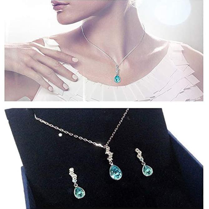 Promo  Terbaru  Kalung & Anting Swarovski 100% ASLI ORIGINAL AUTHENTIC Terzia 1181107