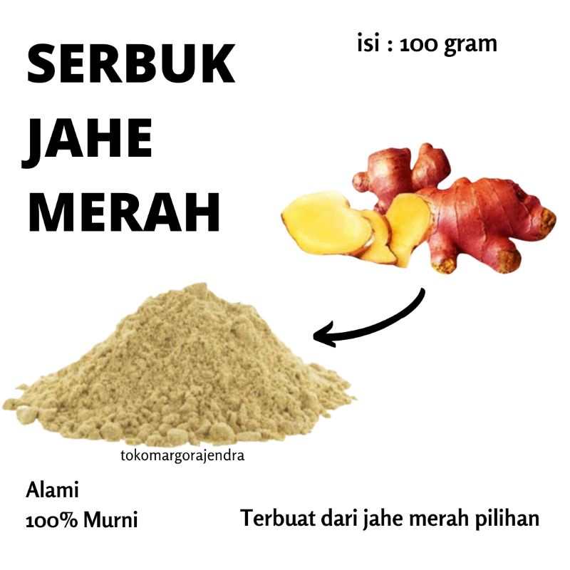 

Bubuk Jahe Merah 100gram Serbuk Powder Ginger Murni Murah