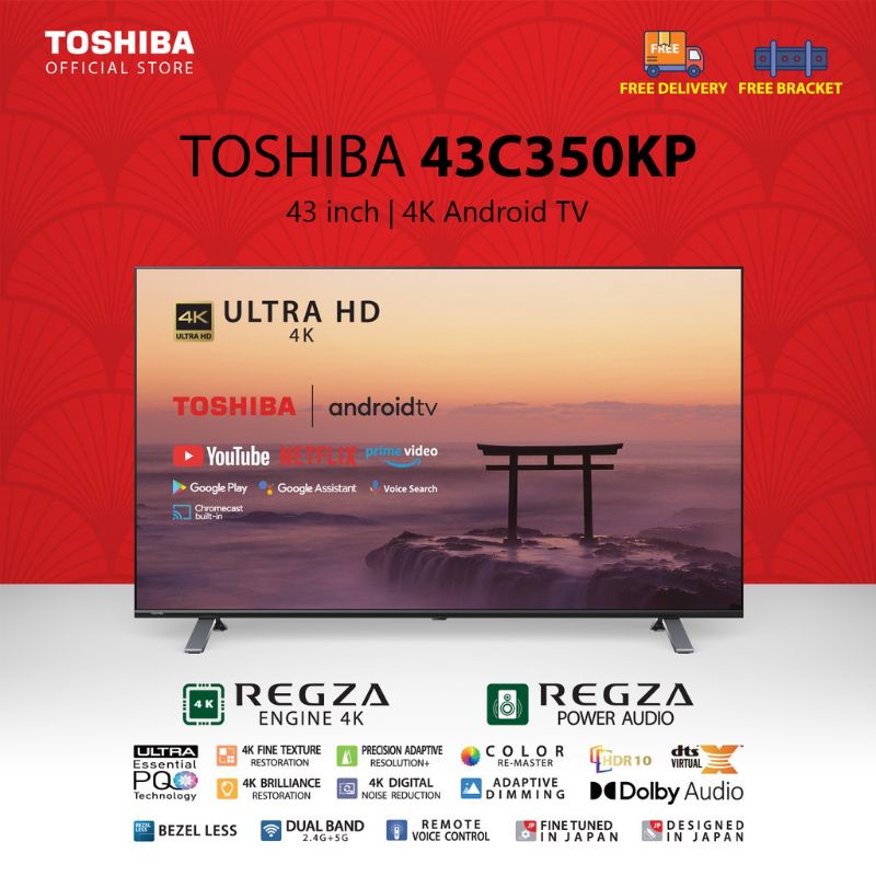 TOSHIBA UHD 4K ANDROID TV SMART 43INCH 43C350KP