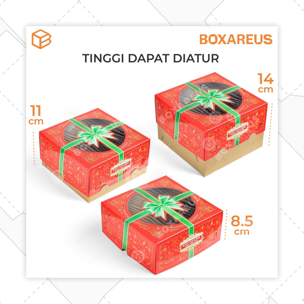 Cake Box Natal Kotak Kue Christmas Dus Packaging Kemasan | AHBX 20