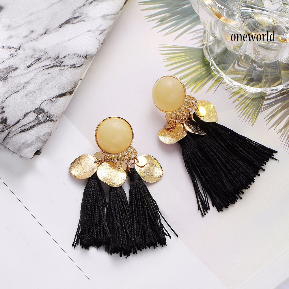 OW@ Bohemian Women Tassel Dangle Drop Ear Stud Statement Party Earrings Jewelry