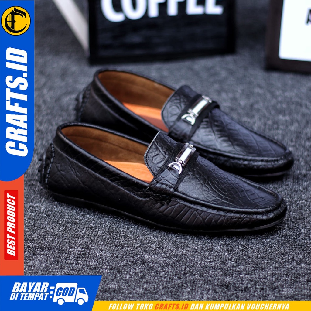 Crafts Granolah - Sepatu Kulit Casual Slip On Kerja Pria