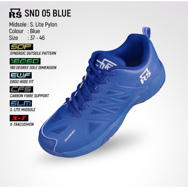 Sepatu Badminton RS SND 05 BLUE Original