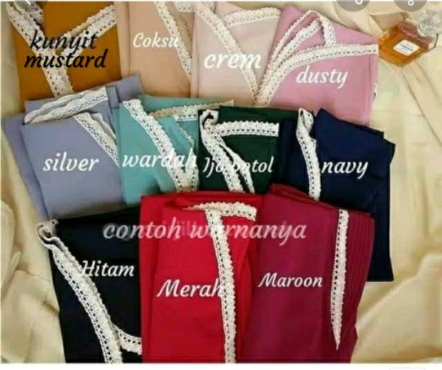 KHIMAR AUDY/GROSIR TERMURAH ASLI BARANG ORI/BAHAN DIAMOND CREPE/RENDA SESUAI Di ON MODEL-4