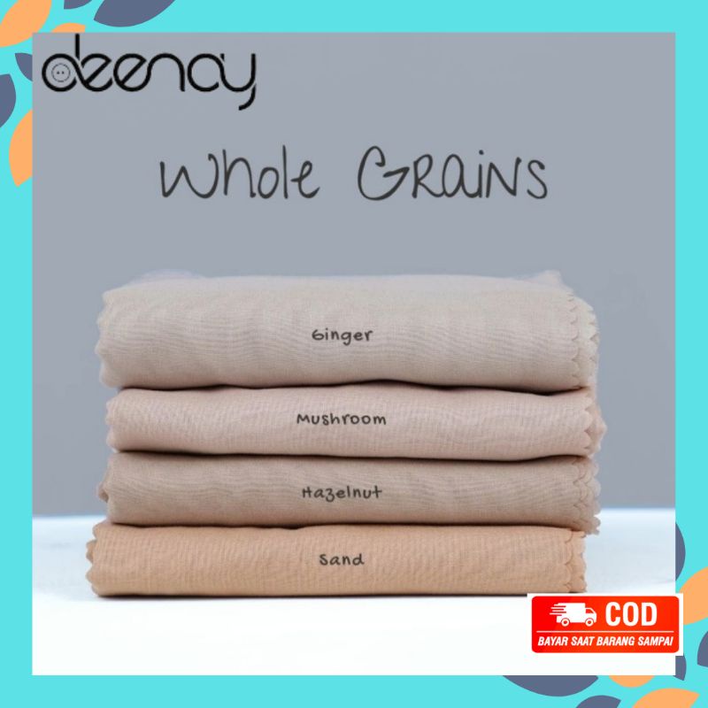 Kerudung Deenay Polos Liza Series Whole Grains Segiempat Coklat Ginger sand musroom hazelnut