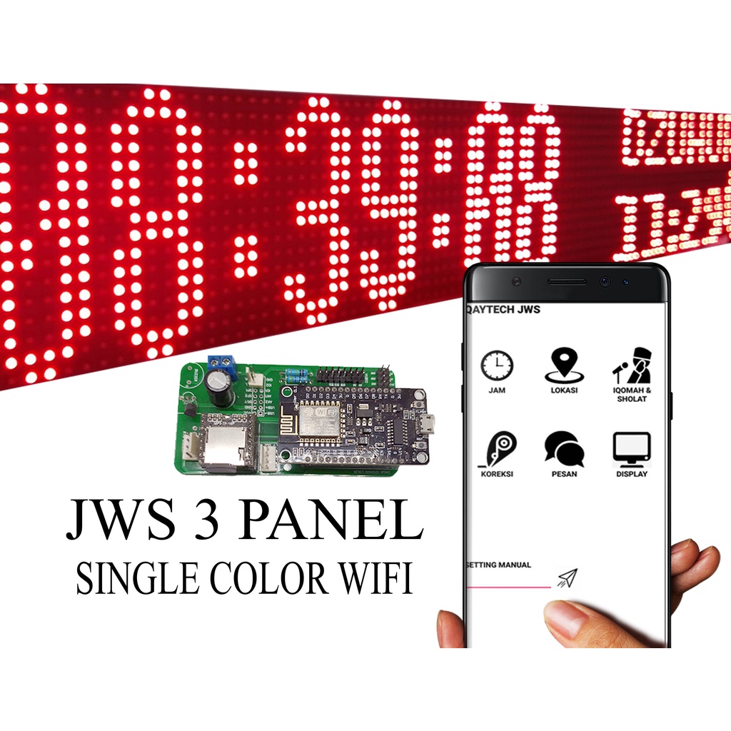Kontroler JWS p10 3 panel ESP wifi
