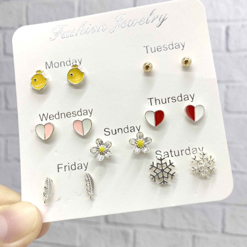 Sepasng Anting Wanita Tusuk Isi 6 Pasang Akesoris Cewek Terbaru-7
