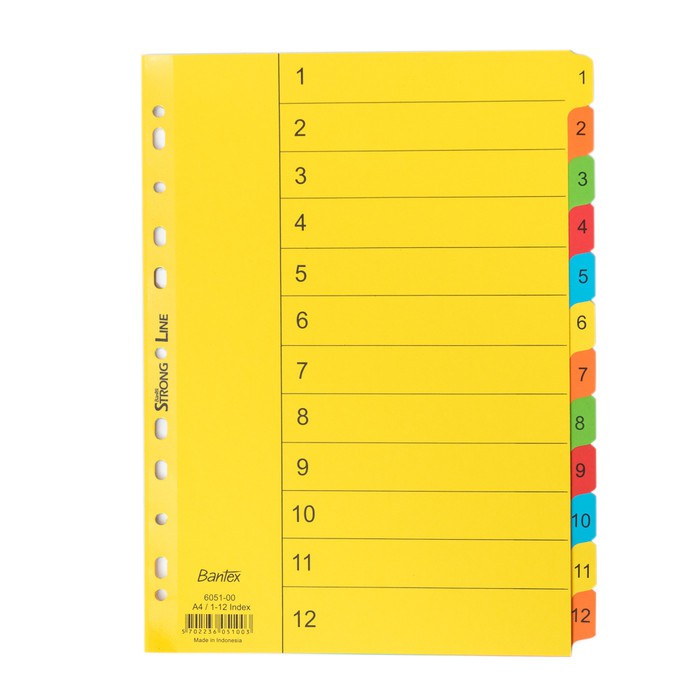 

Divider A4 Bantex Angka 1-12 / Bantex Cardboard Divider & Indexes A4 1-12 12 Pages #6051 00 / Ordner
