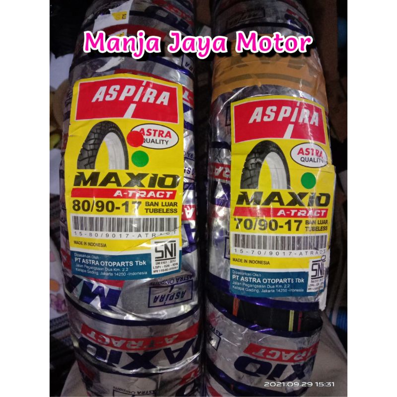 paket ban tubeless maxio atract 70/90-17 + 80/90-17 for supra x 125 / blade / smash