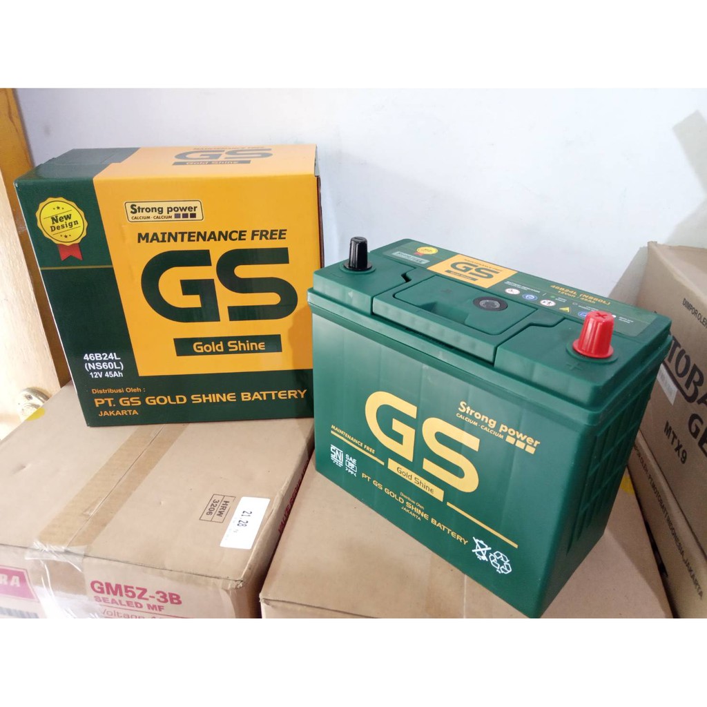 AKI MOBIL SUZUKI ERTIGA, BALENO, IGNIS  NS60L GS MF AKI KERING 12V / 45 AH