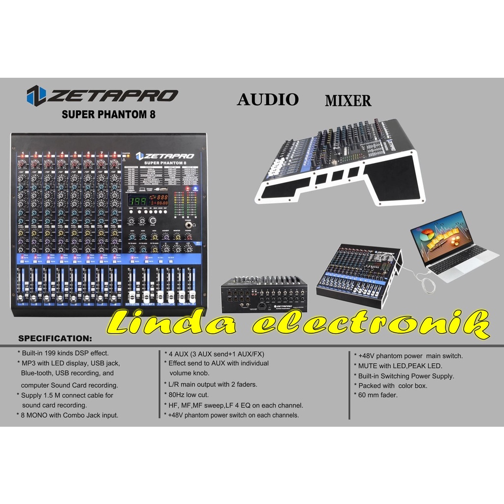 mixer zetapro super phantom 8 ZETAPRO SUPER PHANTOM 8 garansi resmi