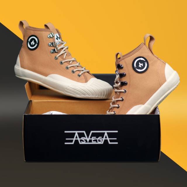 Sepatu Asvega Genzo High Camel Original Sneakers Lokal Brand