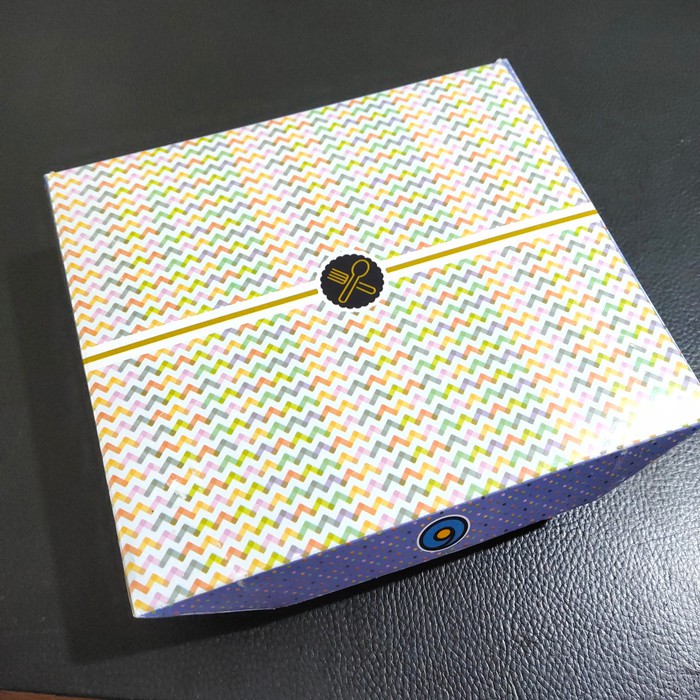 PAPER BOX LUNCH MOTIF SKAT 4 - SEKAT 4 - KOTAK MAKAN KERTAS - 4C-1715C -  ISI 100 PCS