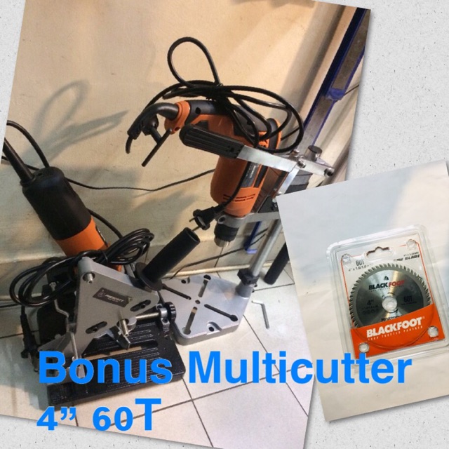 Stand Dudukan Bor dan Gerinda Tangan Bonus Multicutter 4” 60T