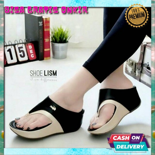 Sandal - Sendal Wedges Wadges Wegdes Wages Wejes Weges Tinggi Pesta Kondangan Wisuda Fashion Wanita 
