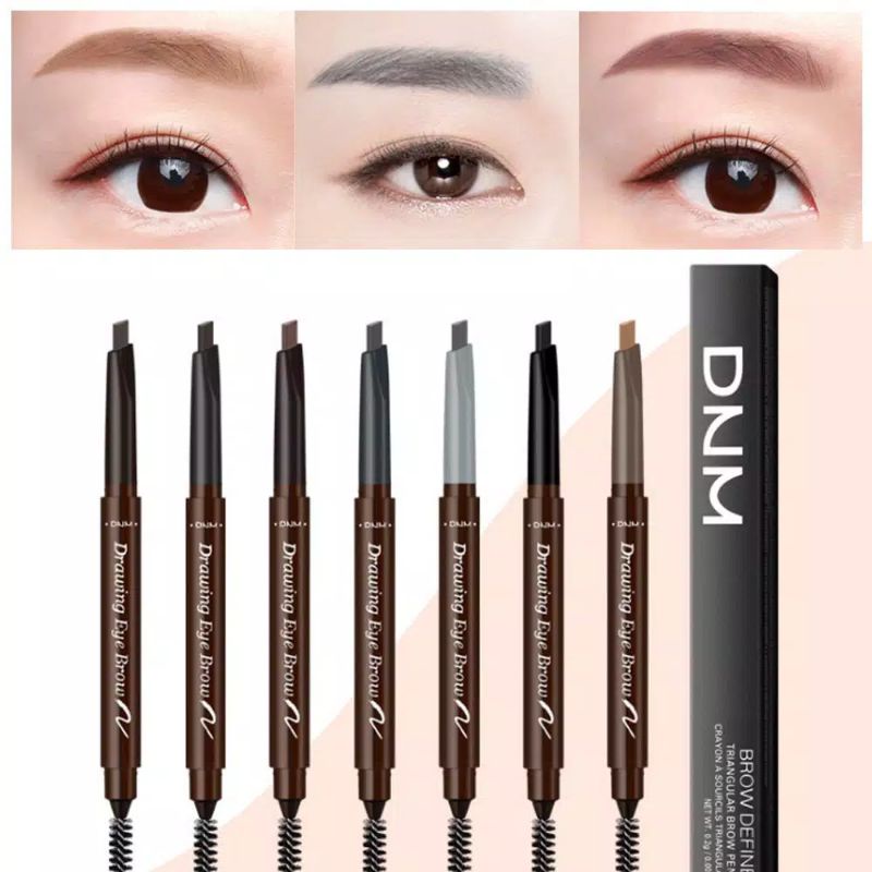 DNM Eyebrow Definer Pensil Alis Waterproof dan Tahan Lama - Pensil Alis 2in1