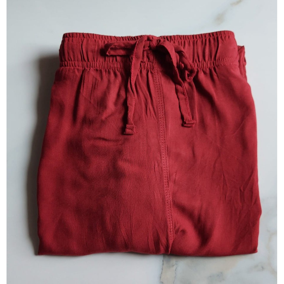 Uniqlo Drape Wide Pants - Kulot Panjang Wanita-RED
