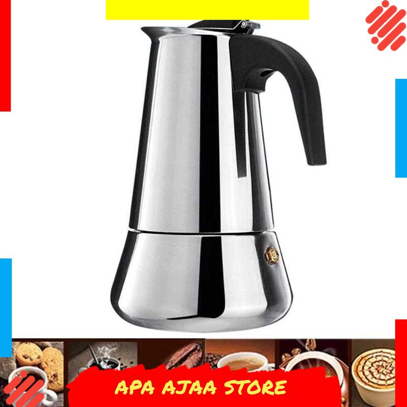 Termurah ! OneTwoCups Espresso Coffee Maker Moka Pot Teko Stovetop Filter - Z21