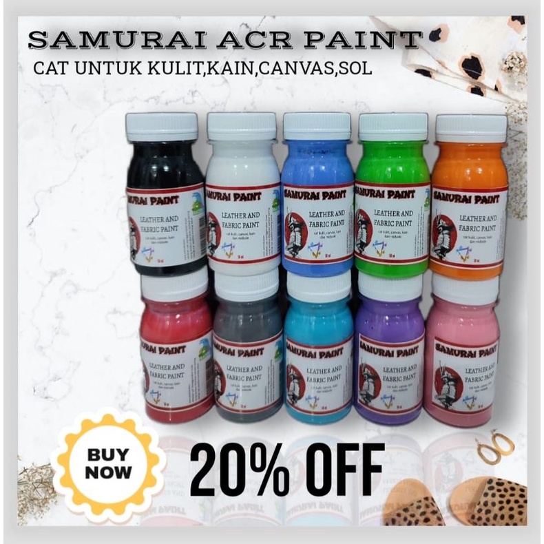 

SAMURAI PAINT Cat Sepatu, Cat kanvas, Cat kain, Cat Kulit,Cat Sol sepatu,Cat lukis jaket&sepatu